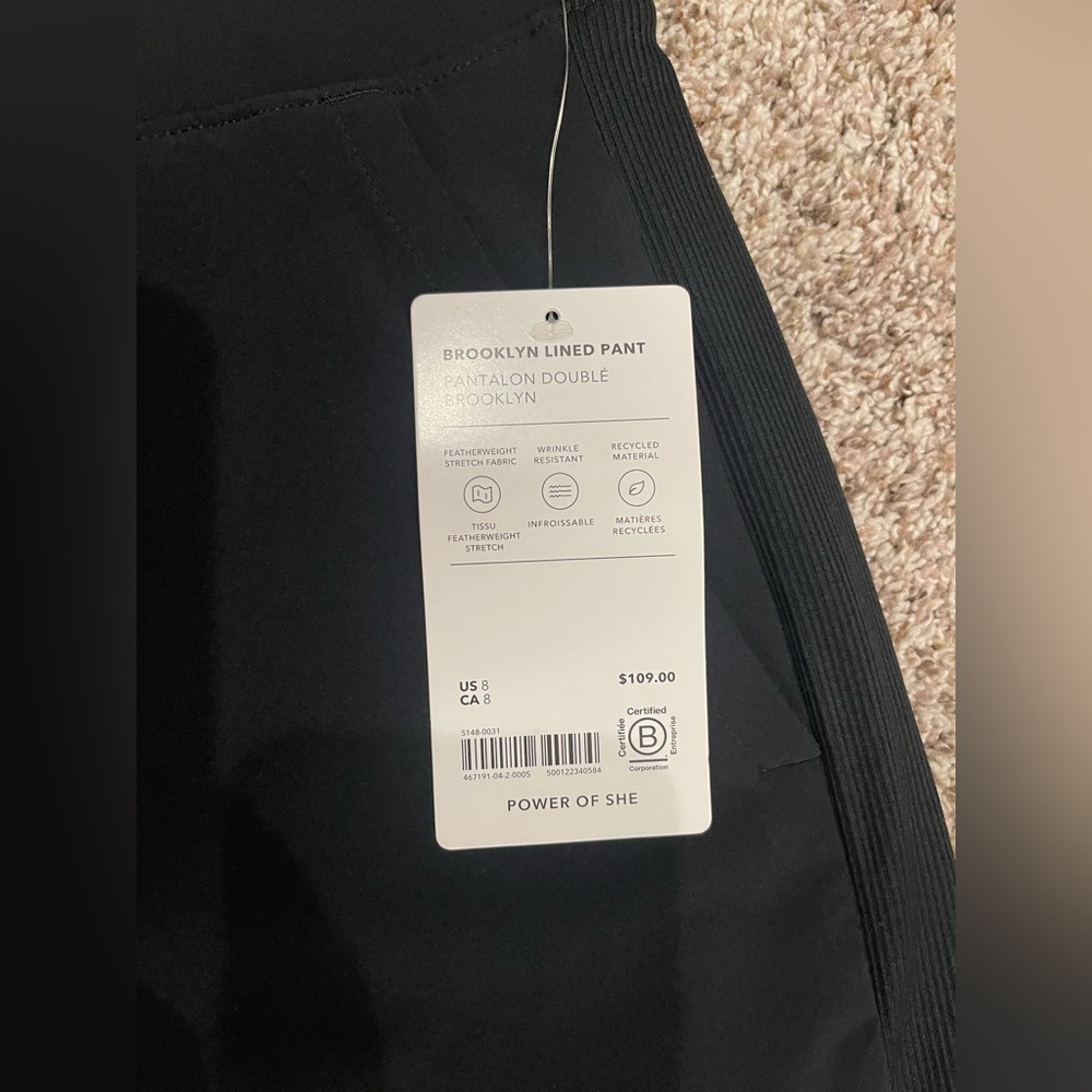 Athleta Brooklyn Lined Mid Rise Pant, Black, Size 8 - Picture 4 of 6